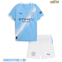 Camisa de time de futebol Manchester City Replicas 1º Equipamento Infantil 2025-26 Manga Curta (+ Calças curtas)